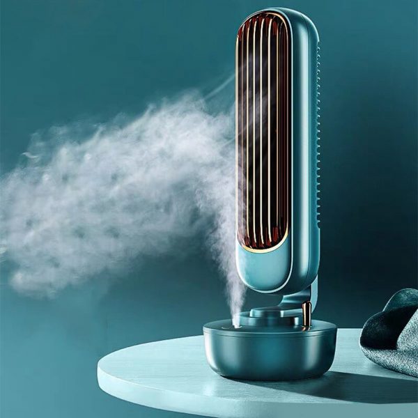 Retro Humidification Silent Wireless USB Rechargeable Tower Fan_3
