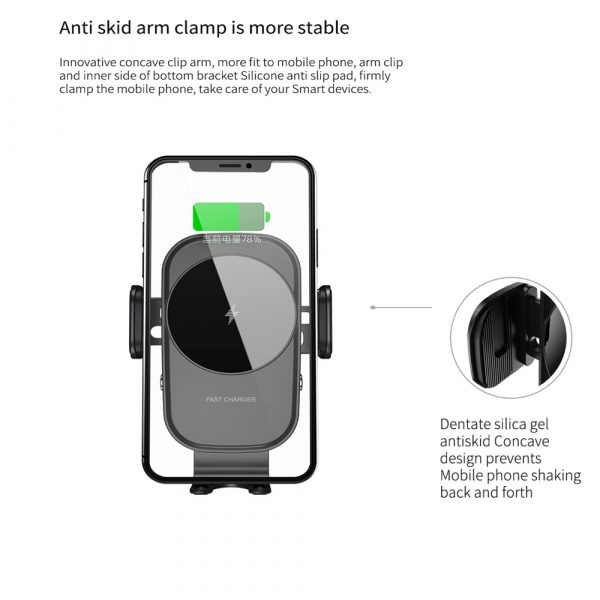 15 W Fast Wireless Car Mobile Phone Holder and QI Charger_10
