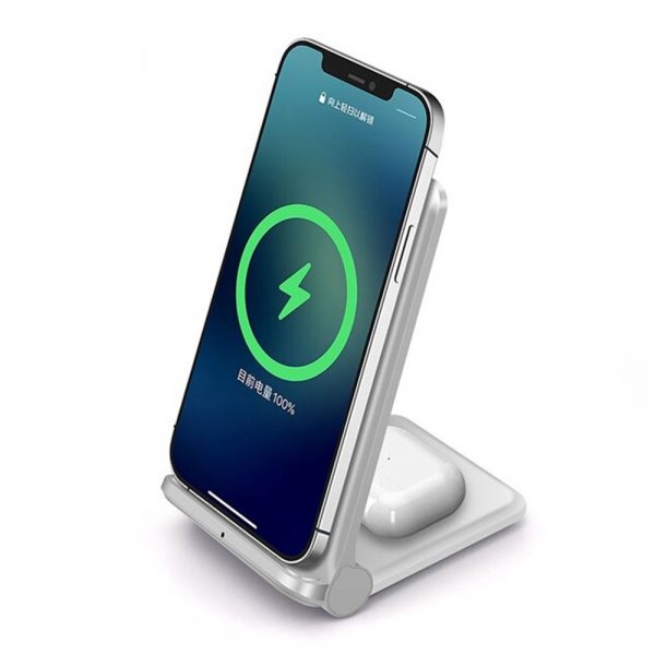 2-in-1 Foldable QI Enabled Wireless Charger Fast Charging Dock_3