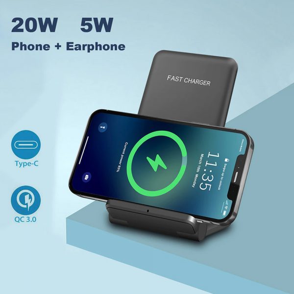 2-in-1 Foldable QI Enabled Wireless Charger Fast Charging Dock_5
