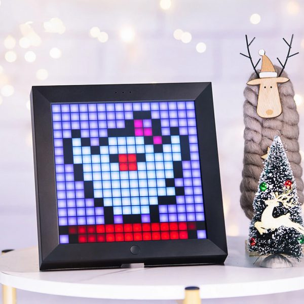 Pixel Bluetooth Photo Frame with Colorful LED Light Wall Clock_3