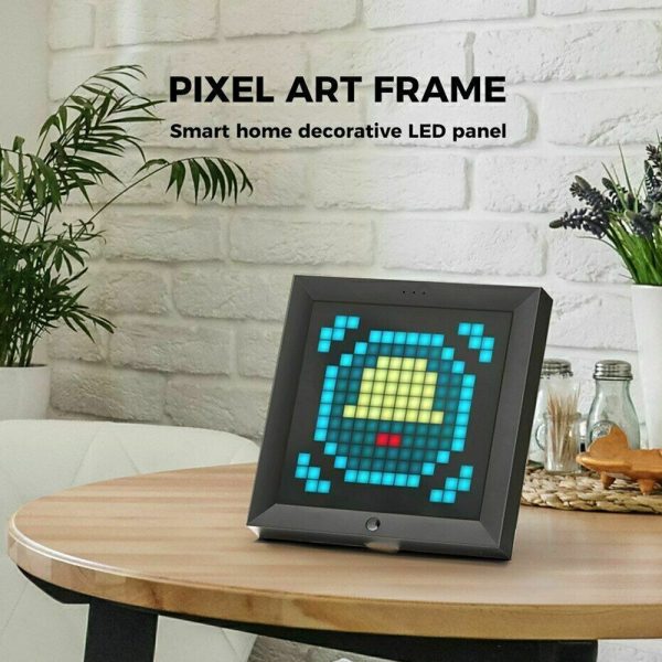 Pixel Bluetooth Photo Frame with Colorful LED Light Wall Clock_4