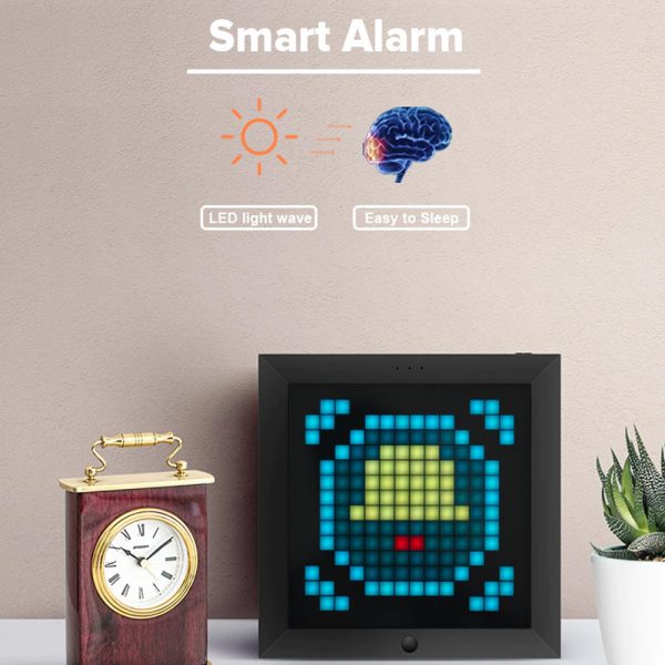 Pixel Bluetooth Photo Frame with Colorful LED Light Wall Clock_9