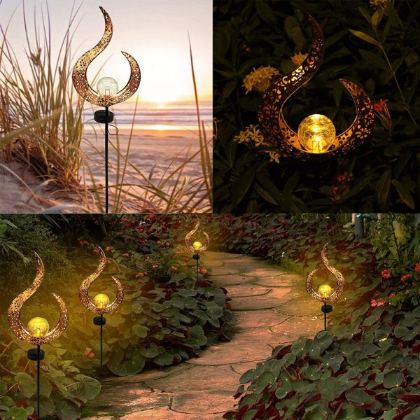 1 Pc Garden Décor Outdoor Solar Powered Hollow Flame Light_6