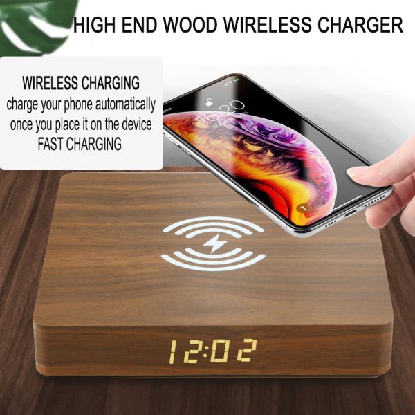 Portable Wireless Wooden Charging Pad and Digital Alarm Clock_6