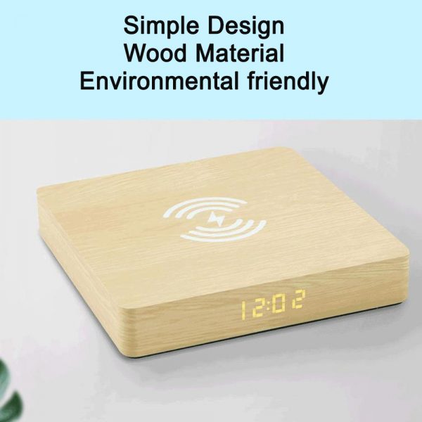 Portable Wireless Wooden Charging Pad and Digital Alarm Clock_7