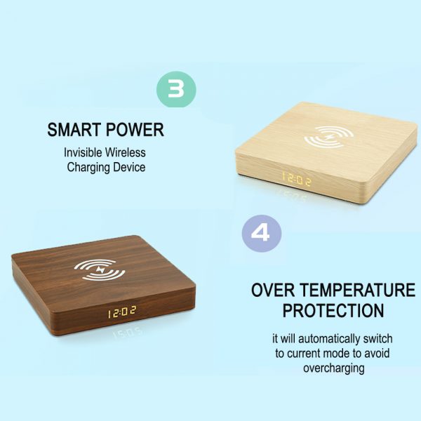 Portable Wireless Wooden Charging Pad and Digital Alarm Clock_10