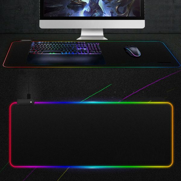 RGB LED Non-Slip Luminous Mouse Pad for Gaming PC Keyboard_1