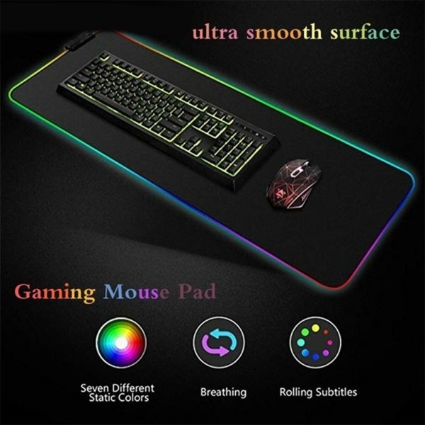 RGB LED Non-Slip Luminous Mouse Pad for Gaming PC Keyboard_8