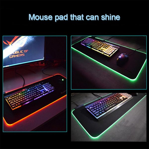 RGB LED Non-Slip Luminous Mouse Pad for Gaming PC Keyboard_18