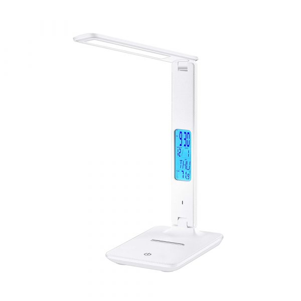 Foldable and Dimmable Wireless LED Desk Lamp and Digital Clock_1