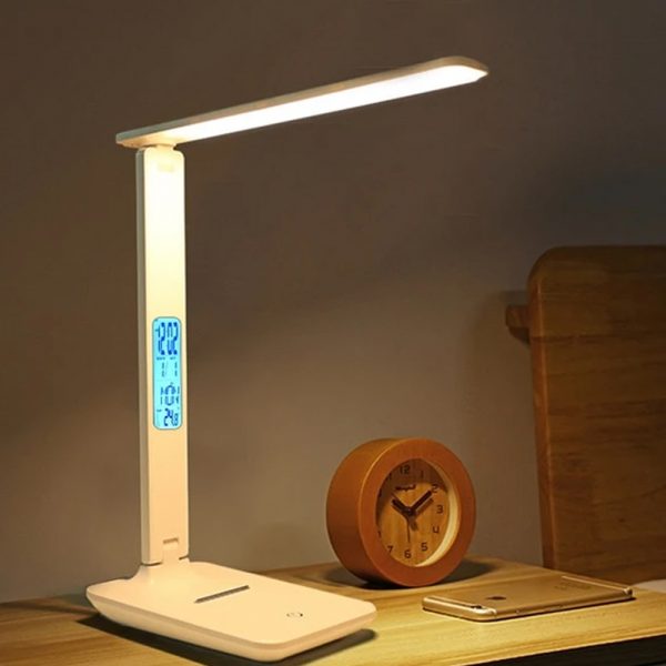 Foldable and Dimmable Wireless LED Desk Lamp and Digital Clock_2