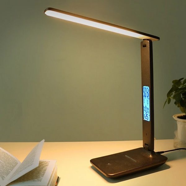 Foldable and Dimmable Wireless LED Desk Lamp and Digital Clock_3