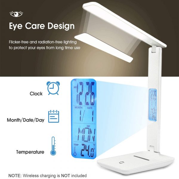 Foldable and Dimmable Wireless LED Desk Lamp and Digital Clock_5