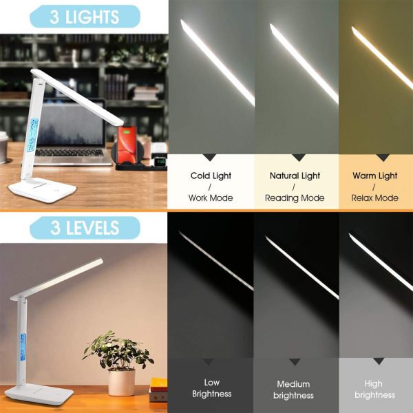 Foldable and Dimmable Wireless LED Desk Lamp and Digital Clock_8