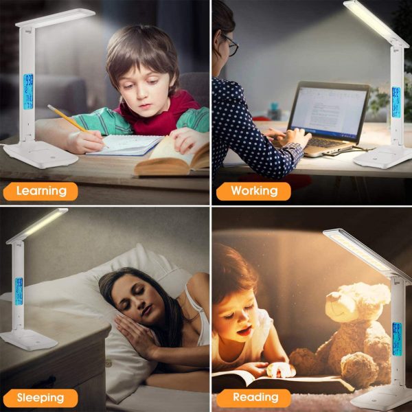 Foldable and Dimmable Wireless LED Desk Lamp and Digital Clock_11