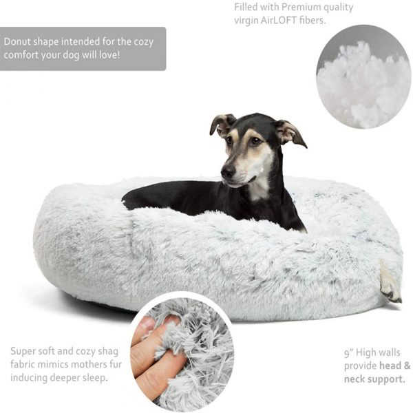 Machine Washable Calming Donut Cat and Dog Pet Bed_7