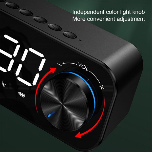 B126 Multifunctional BT 5.0 Speaker Subwoofer LED Alarm Clock_7