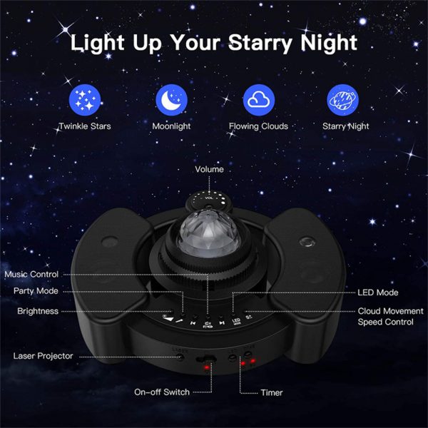 Galaxy Star Light Projector with Bluetooth Speaker Function_10