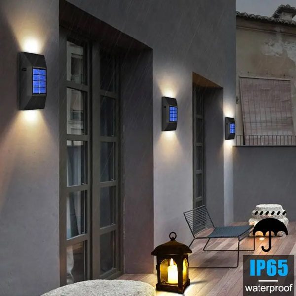 2pcs LED Outdoor Garden Solar Powered LED Wall Lamps_9