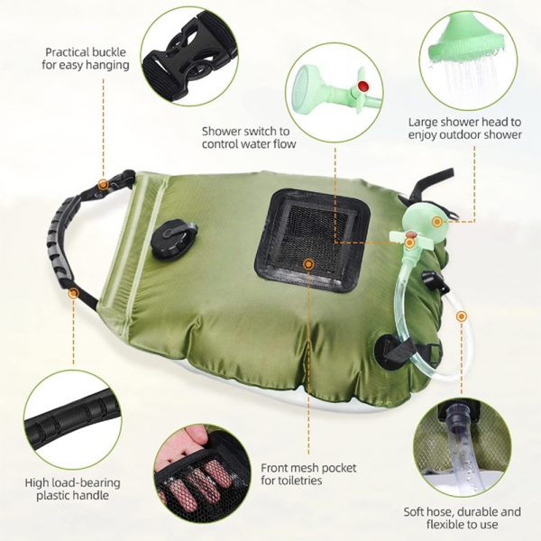 20L Outdoor Camping Hiking Portable Water Storage Shower Bag_6