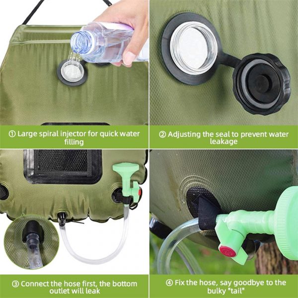 20L Outdoor Camping Hiking Portable Water Storage Shower Bag_9