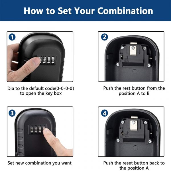 4 Digit Combination Wall Mounted Key Safe Box and Vault_11
