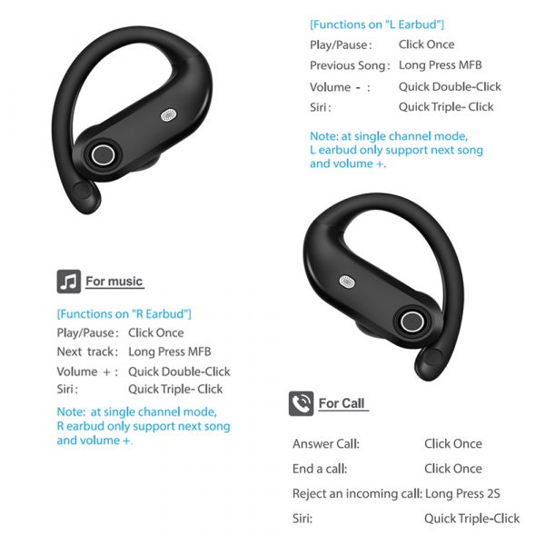 TWS Wireless Earbuds Over Ear Earphones with Charging Case_13