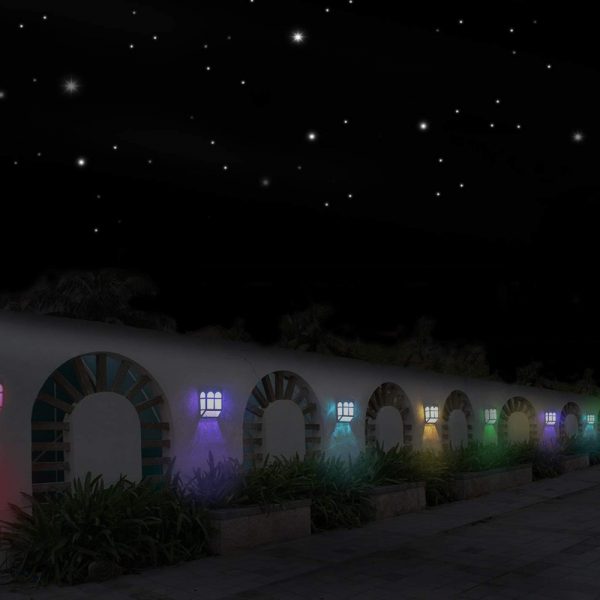 7 Light Colors Solar Powered Outdoor LED Fence Lights_3