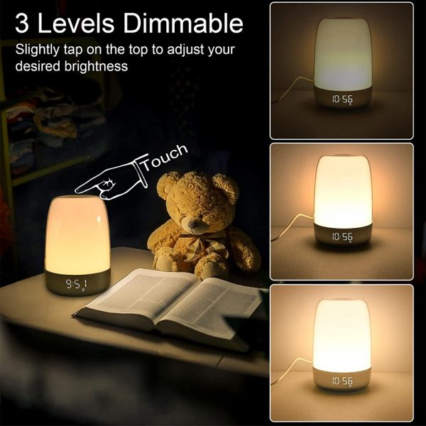 Dimmable Bedside Touch Night Light with Alarm Clock Function_16