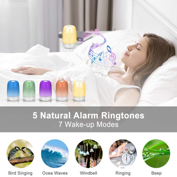 Dimmable Bedside Touch Night Light with Alarm Clock Function_12