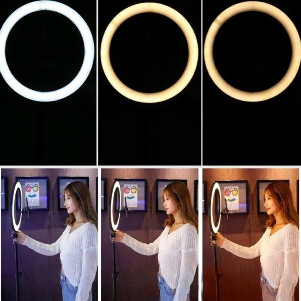 26cm Dimmable LED Selfie Ring Light with Tripod_7