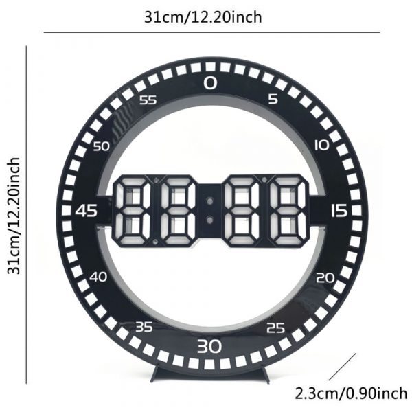 LED Digital Modern Design Dual-Use Dimming Circular Clocks_6