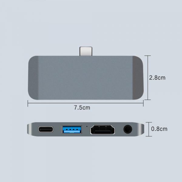 4-in-1 USB C Interface Audio HDMI USB A and Type C Docking Hub_12