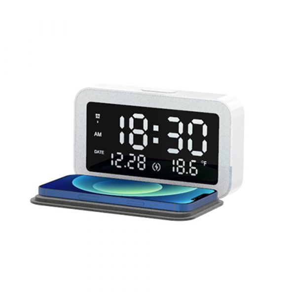 LED Digital Alarm Clock with Wireless Phone Charging Function_0