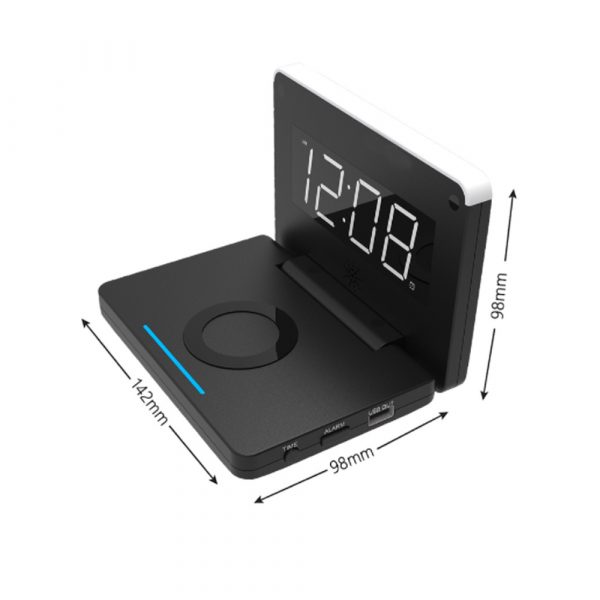 2-in-1 Foldable Wireless Charger for QI Devices and Digital Clock_8