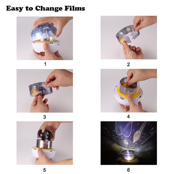 LED Night Lamp Projector Rotating Light with 5 Different Patterns_6