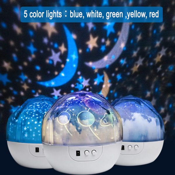 LED Night Lamp Projector Rotating Light with 5 Different Patterns_7