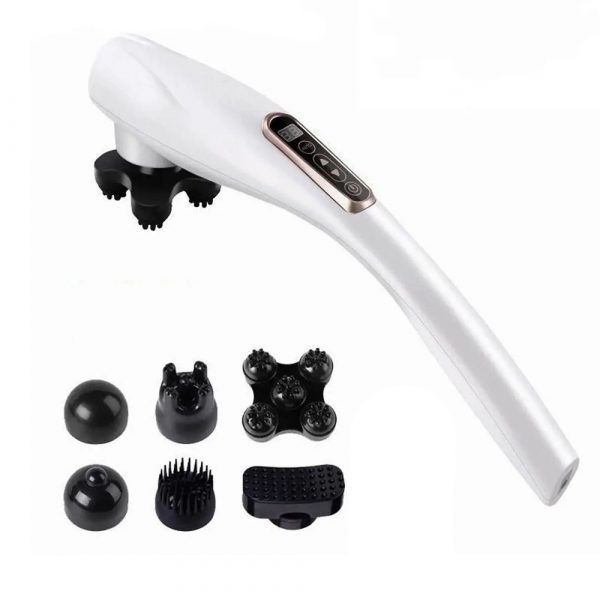 Electric Handheld Back Massager with 6 Interchangeable Heads_0