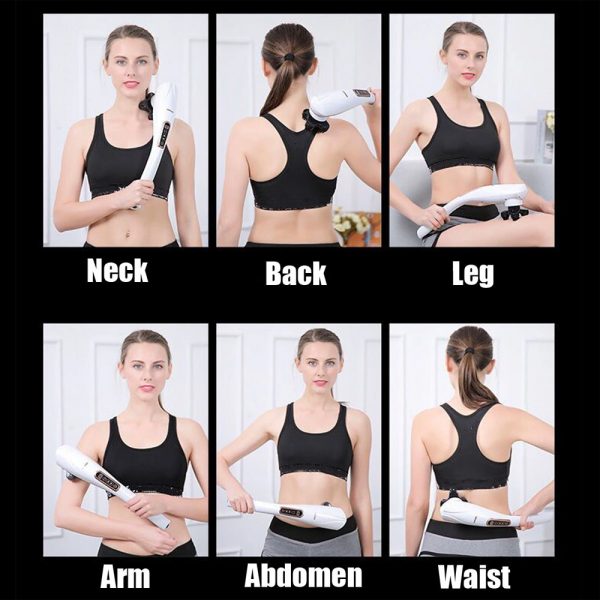 Electric Handheld Back Massager with 6 Interchangeable Heads_10