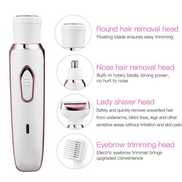 4-in-1 Women's Rechargeable Painless Epilator Electric Shaver_5