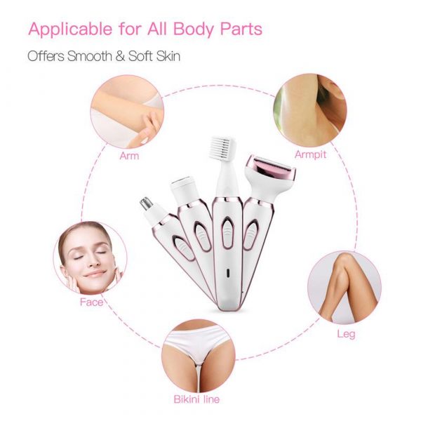 4-in-1 Women's Rechargeable Painless Epilator Electric Shaver_6
