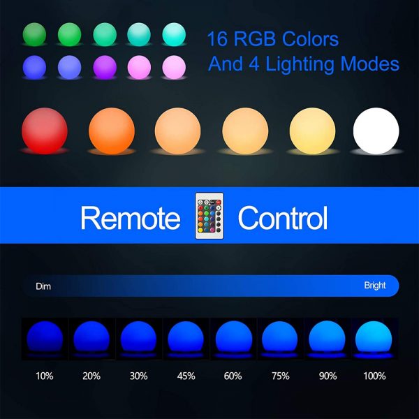 Color Changing LED Night Light Ball with Remote and Button Control_5