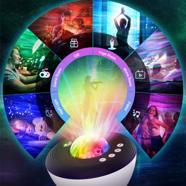 Galaxy Projector with White Noise Bluetooth Remote Speaker_7