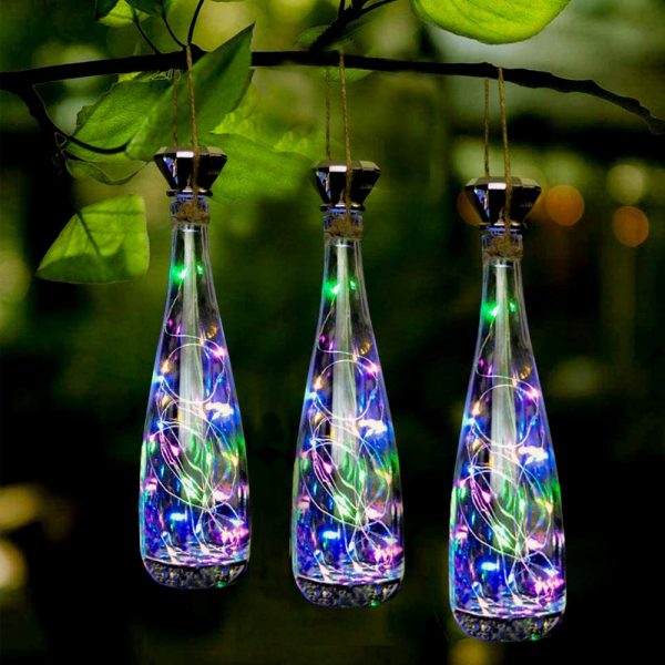 5 pcs/set Solar Diamond Wine Cork Bottle String Lights_0