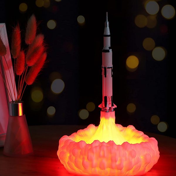 3D Printed Various Colors LED Rocket Kid’s Room Night Lamp_3