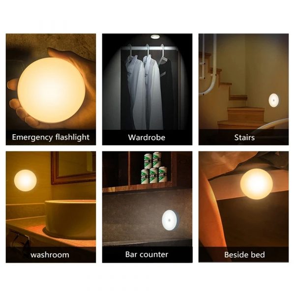 6-pack Rechargeable PIR Motion Sensor LED Wall Lamp Night Light_7