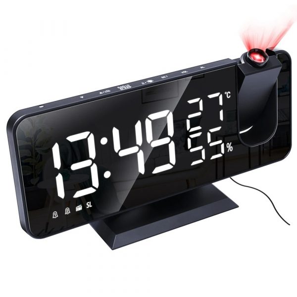 LED Big Screen Mirror Alarm Clock with Projection Display_0