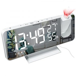 LED Big Screen Mirror Alarm Clock with Projection Display- USB Plugged in