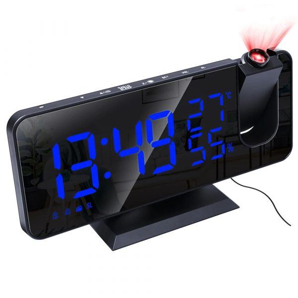 LED Big Screen Mirror Alarm Clock with Projection Display_2